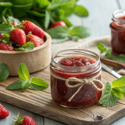 Confiture de fraises à la menthe maison