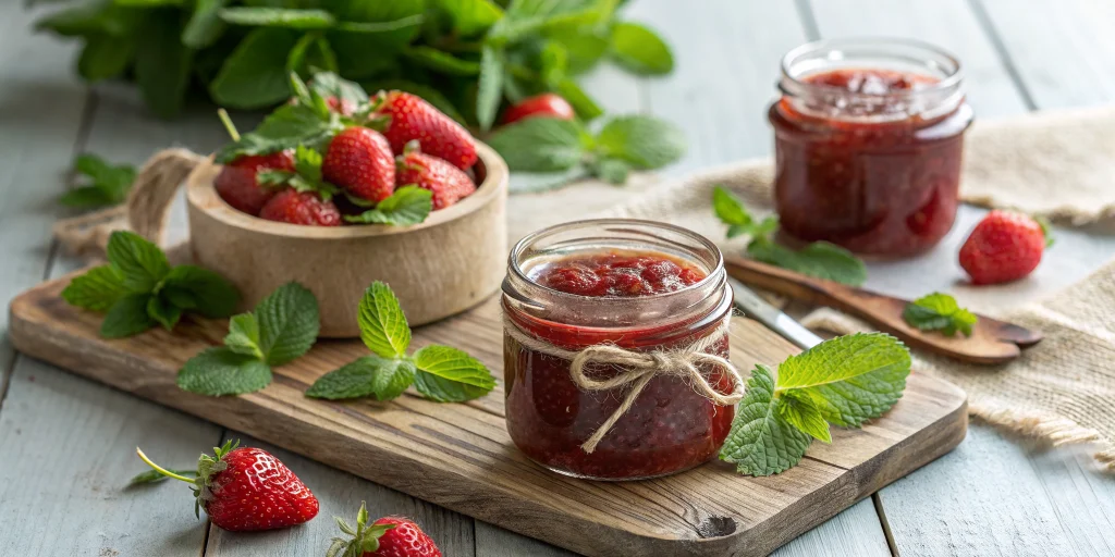 Confiture de fraises à la menthe maison