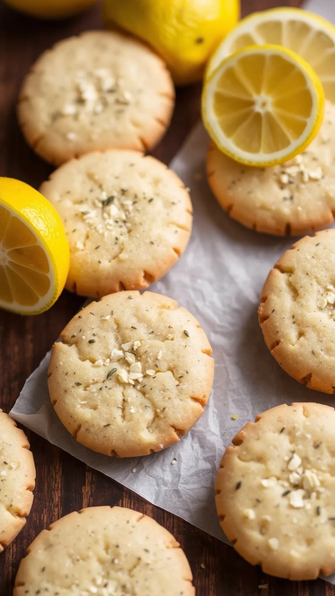 lemon poppy seed shortbread cookies zest citrus fresh bright flavors artisan