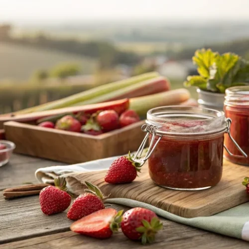 Confiture fraises rhubarbe maison