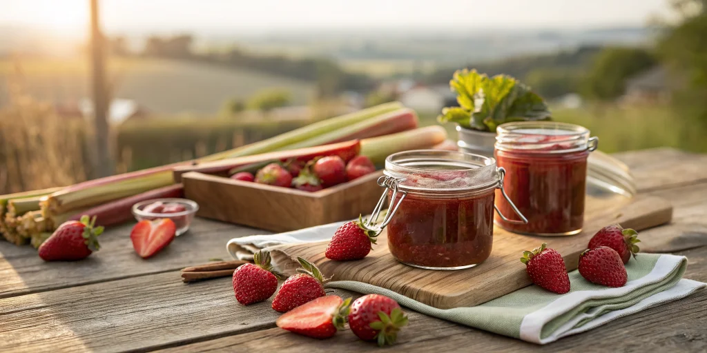 Confiture fraises rhubarbe maison