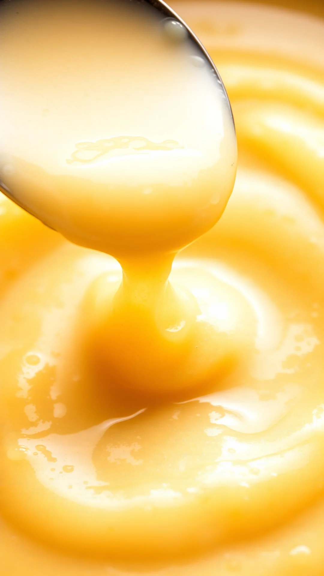 Close-up of creamy smooth apple compote texture, spoon dripping into bowl, fresh homemade applesauce, warm soft lighting, det
