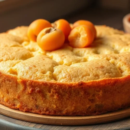 Homemade apricot yogurt cake, golden brown, fresh apricots on top, rustic wooden table, soft natural daylight, delicious dess