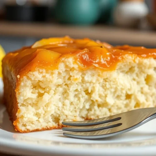 Moist apple compote cake slice on white plate with fork, homemade pastry, fluffy texture, golden brown, soft lighting, cozy k