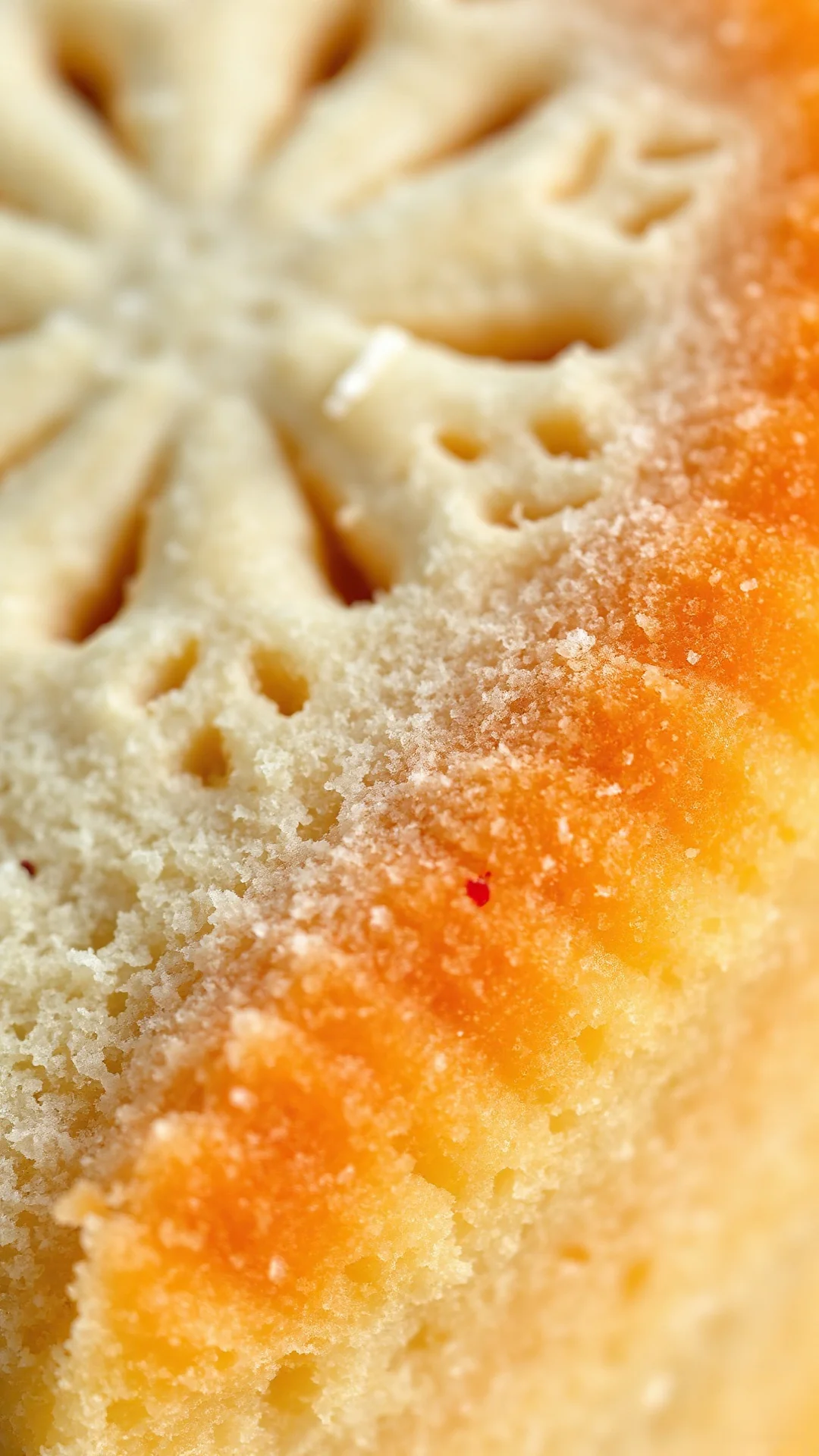 Close-up macro of light fluffy genoise sponge cake crumb texture, golden brown color, perfect airy structure, professional ma