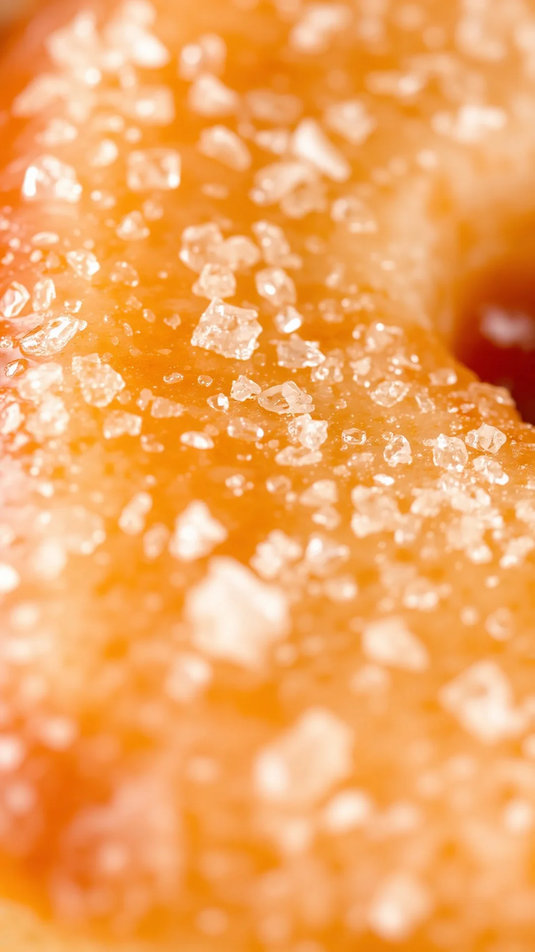 Close-up of freshly fried donut with glossy sugar glaze, golden brown fried surface, professional macro food photography, app